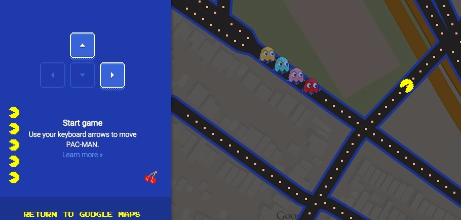 Já é primeiro de abril? Google Maps vira um grande jogo de Ms. Pac