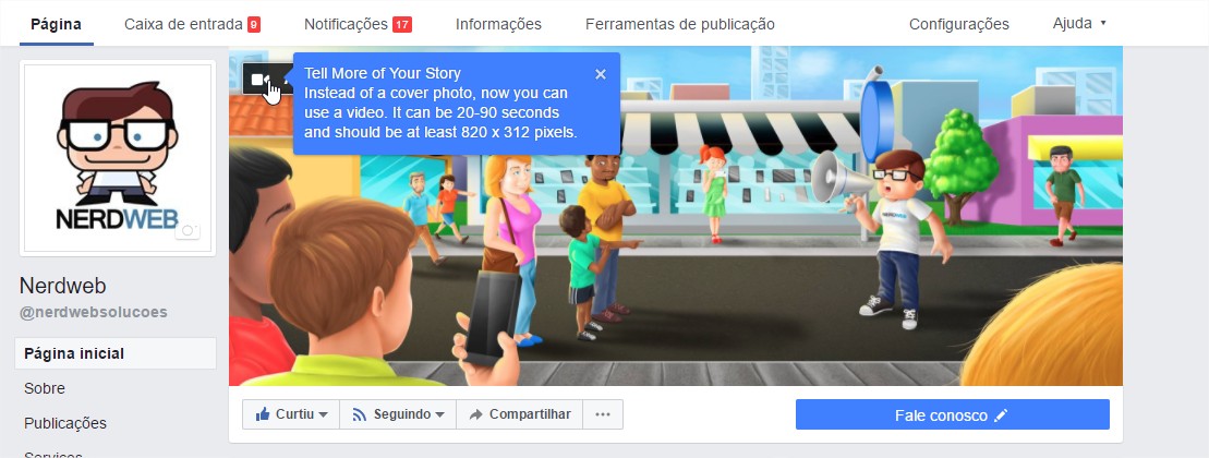 Botão de câmera ajuda a saber se o perfil faz parte das páginas elegíveis no Facebook.