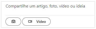 Botão para inserir vídeos no LinkedIn